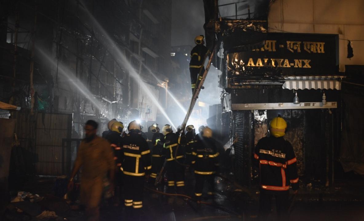 At least 20-25 shops were gutted in the fire and no casualties were reported in the incident